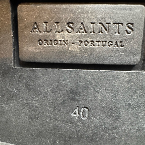 All Saints Shoes Black Yarrow Calf Leather Lug Sole Chunky Moto Boots 9.5 (40) - Picture 9 of 9